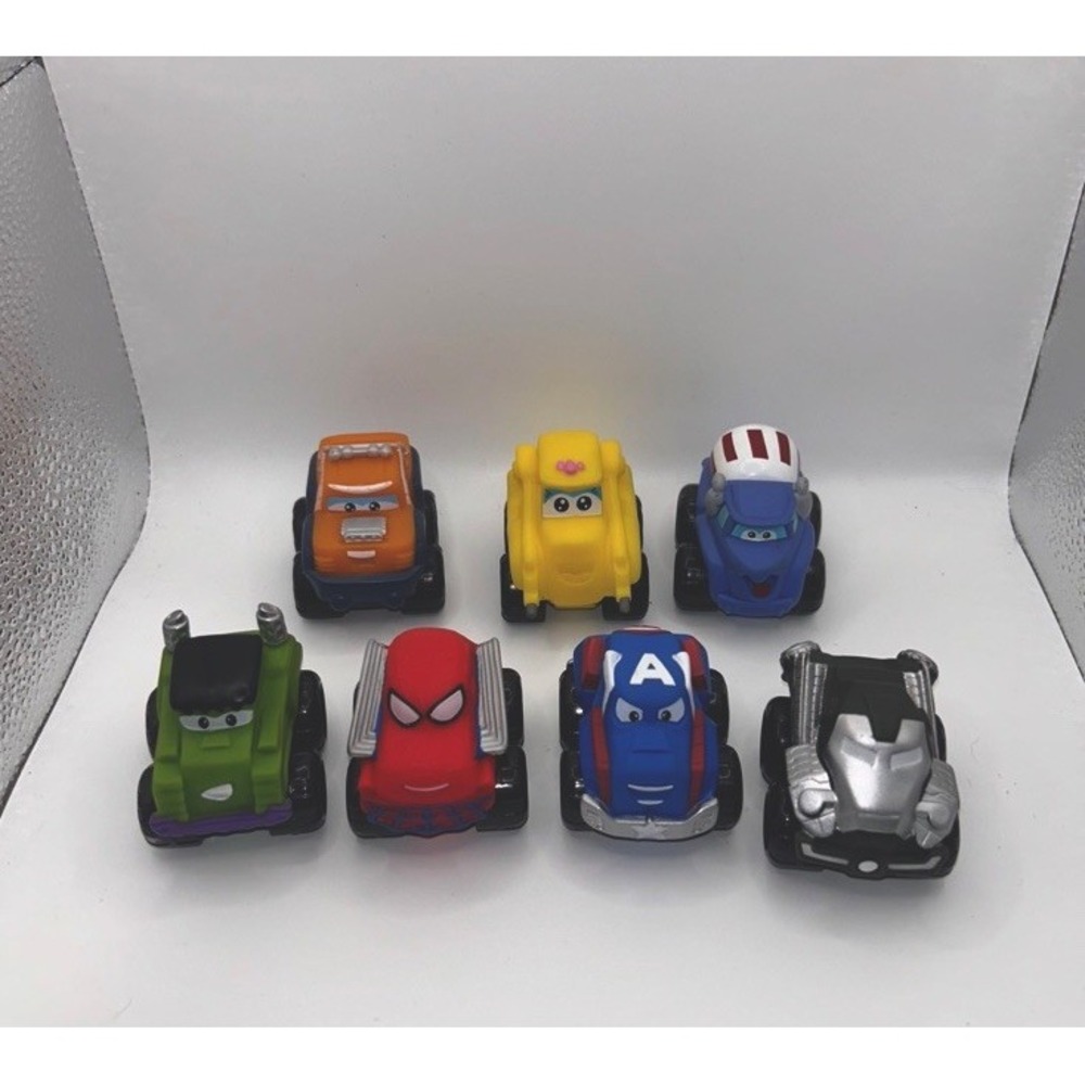 Lil Chuck & Friends Superhero Wheelies Vehicle Lot Spider-Man Hulk 7pc